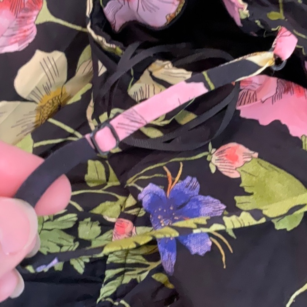 Express Floral Empire Waist Crinkle Midi Dress Sz XL - Picture 7 of 7